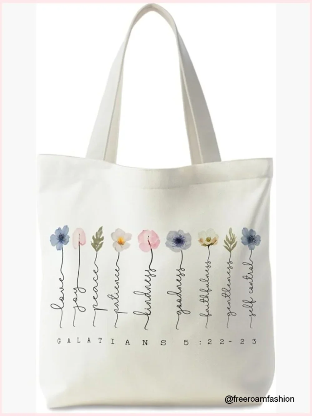 Canvas Tote Bag with Inner Pocket, Reusable Grocery Shopping Bag